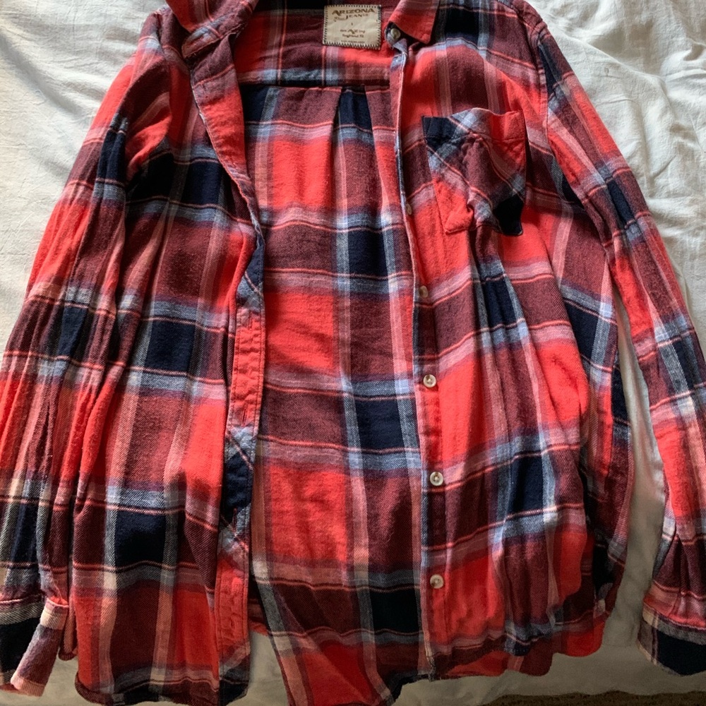 Orange/Navy Blue Flannel - Picture 2 of 2